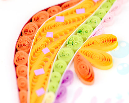 Quilling Sea Horses Ocean Beauty Hand-Finished Art Greeting Card