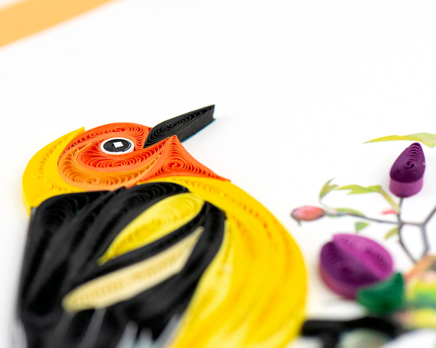 Quilling Western Tanager Bird Tweet-tastic Fun! Hand-Finished Art Greeting Card
