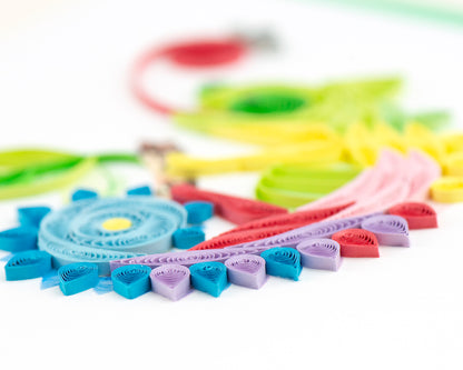 Quilling Colourful Chameleon Colour-Changing Fun! Hand-Finished Art Greeting Card