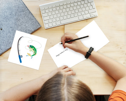 Quilling Fly Fishing Trout-tastic Fun Hand-Finished Art Greeting Card