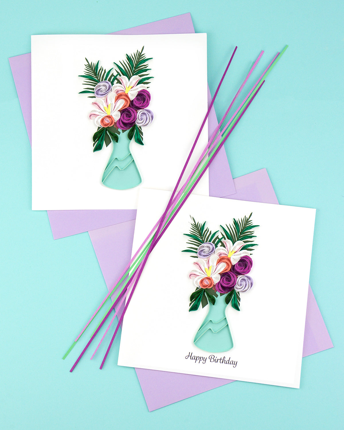 Quilling Flowers In A Vase Bloomin' Fun! Hand-Finished Art Greeting Card