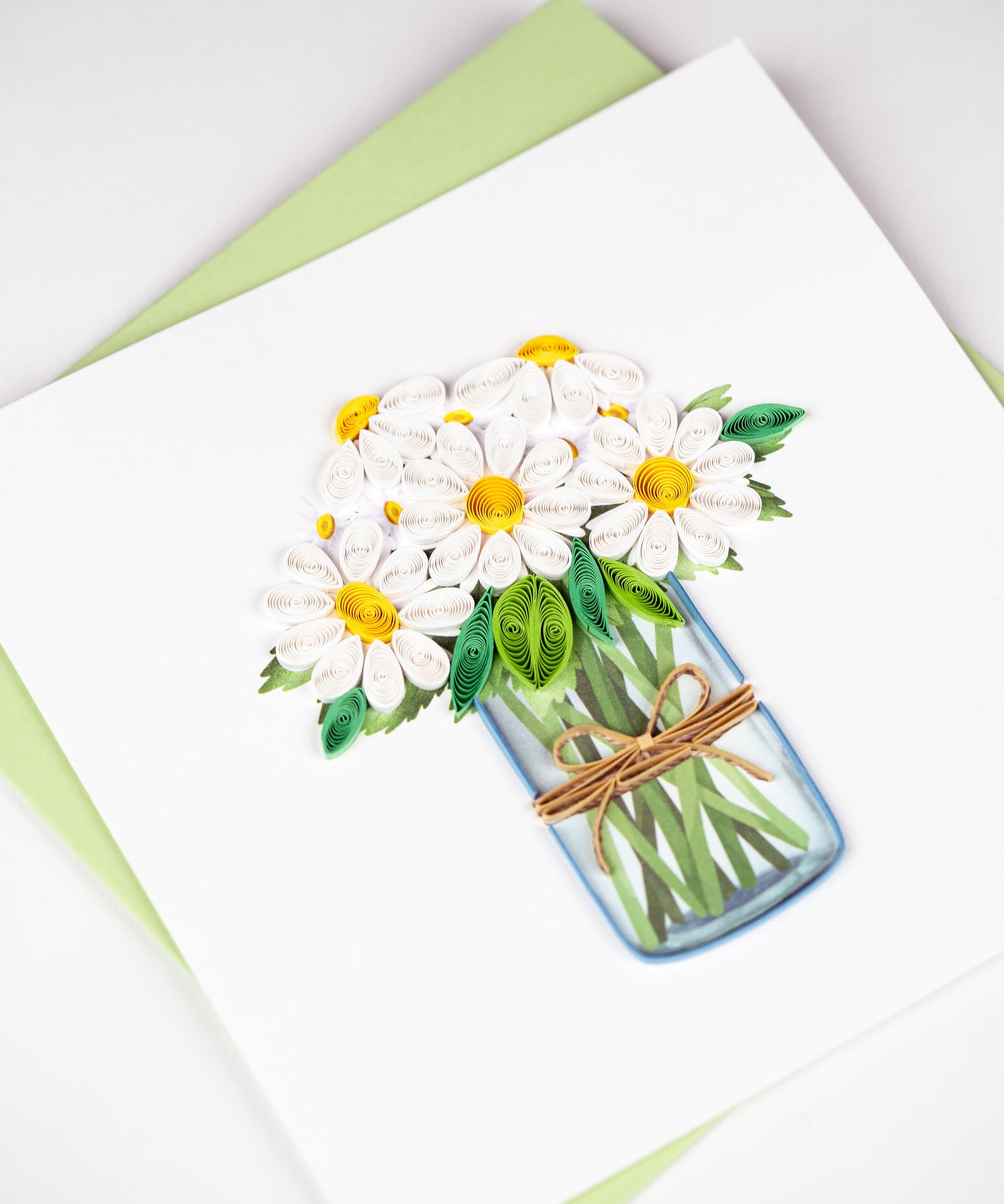 Quilling Jar Of Daises Daisy Dreams Come True! Hand-Finished Art Greeting Card