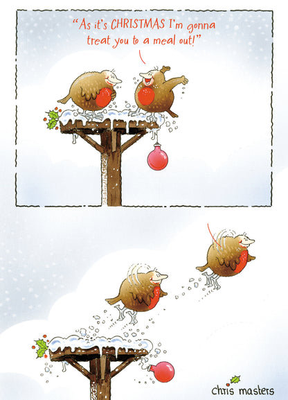 Birdwit Hoping For Turkey Funny Christmas Greeting Card