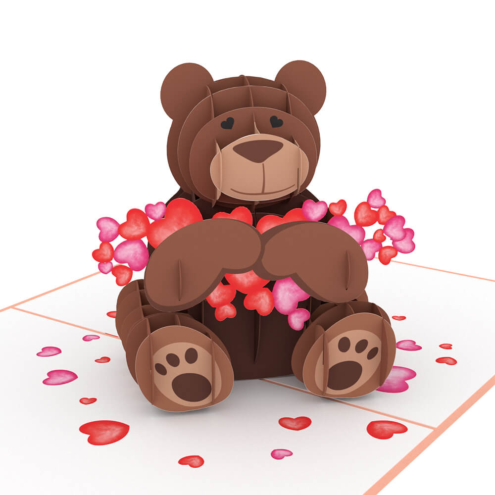 Teddy Love Laser Cut Pop Up Greeting Card