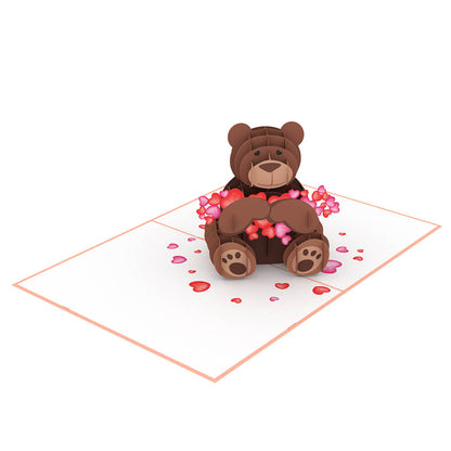 Teddy Love Laser Cut Pop Up Greeting Card