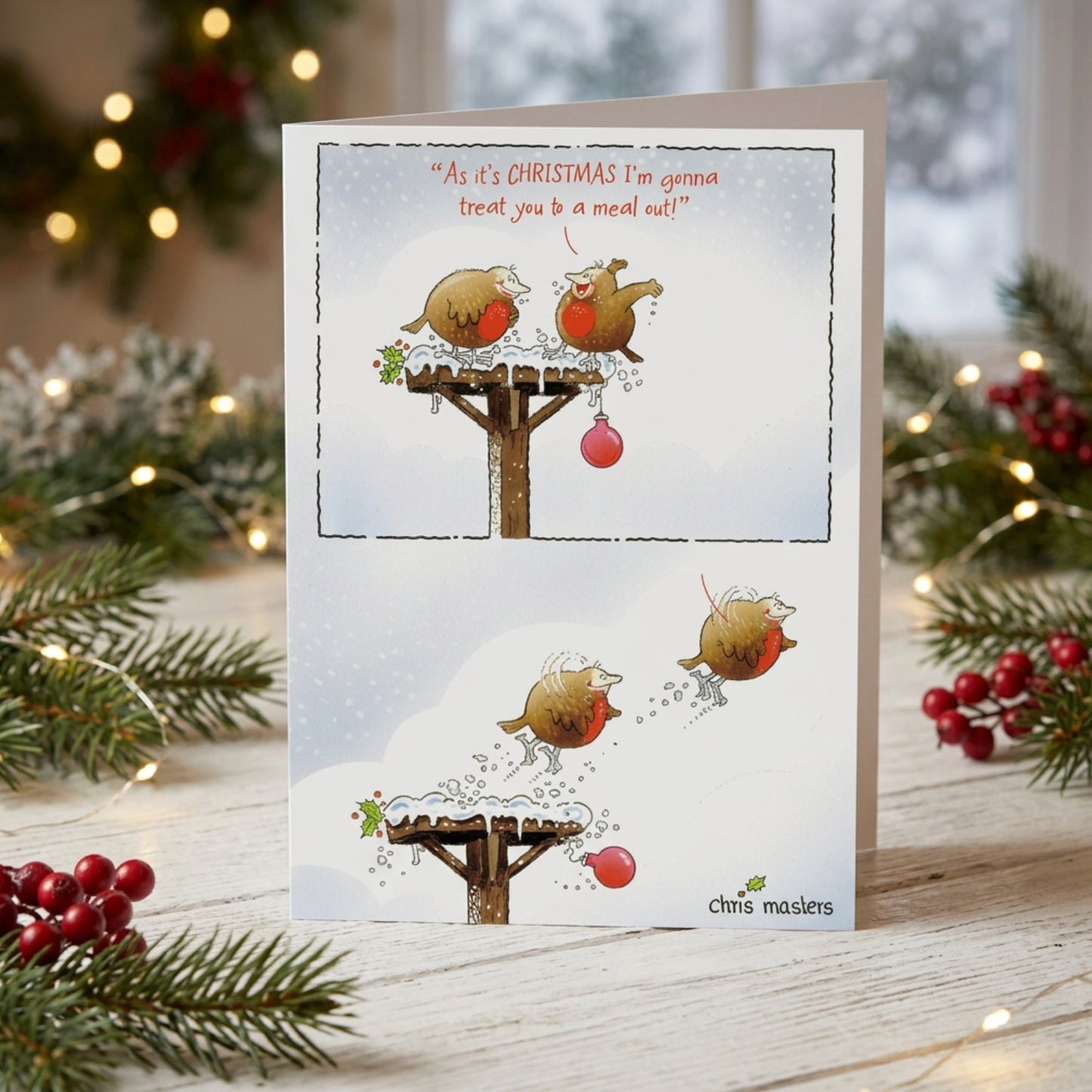 Birdwit Hoping For Turkey Funny Christmas Greeting Card