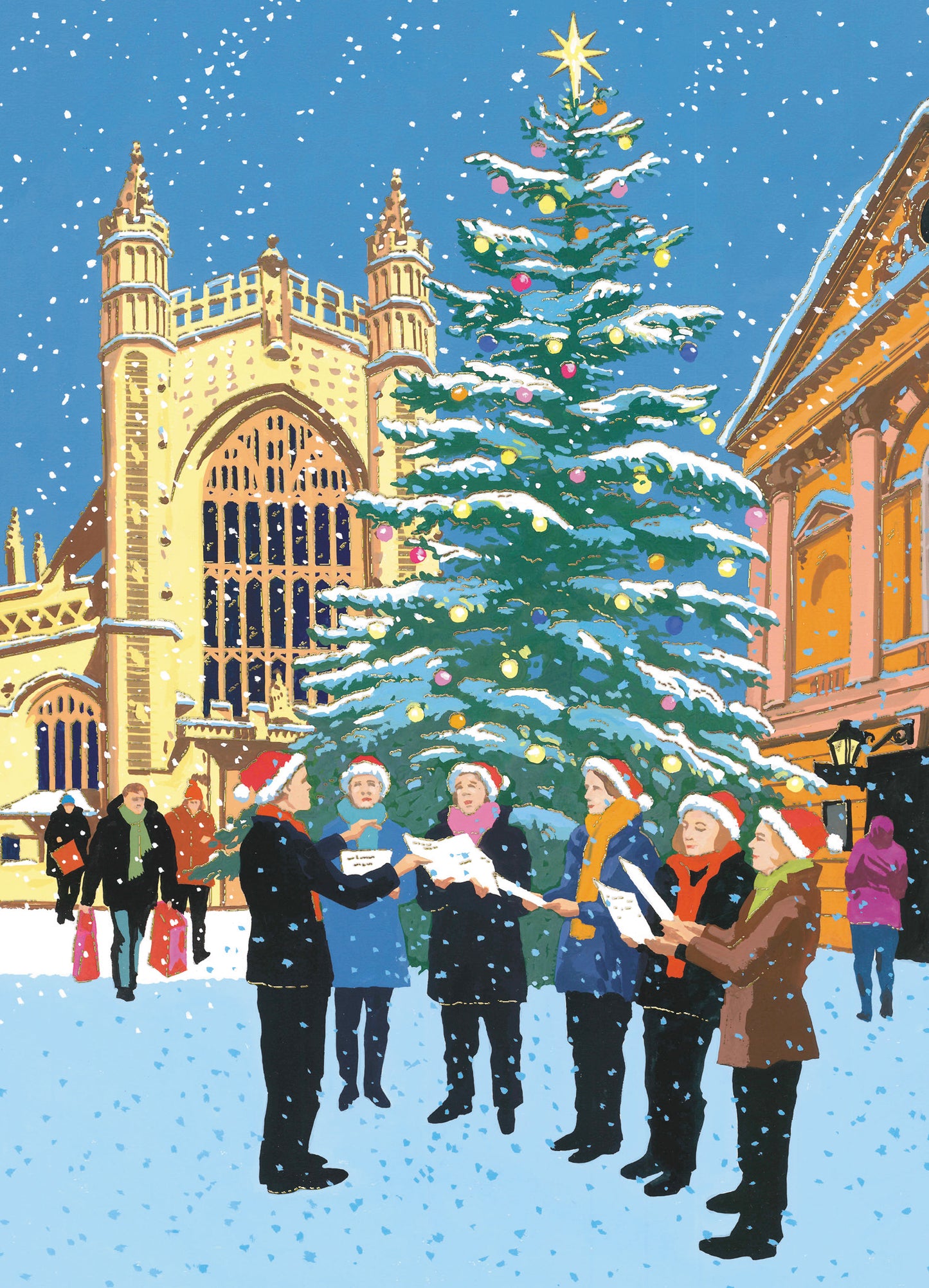 Box of 12 Bath & York Carols Christmas Cards In 2 Designs