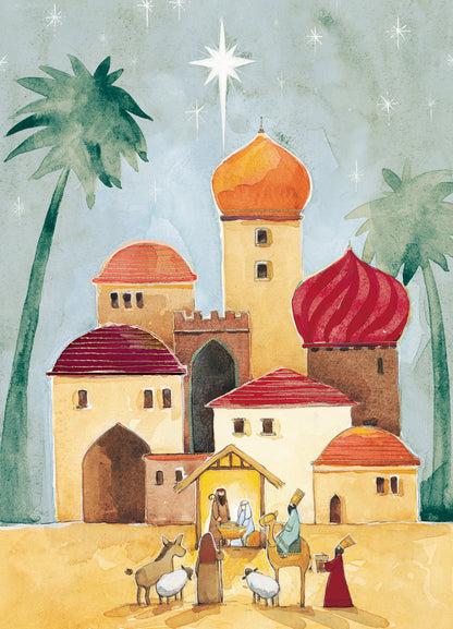 Box of 12 Bethlehem Religious Christmas Cards In 2 Designs