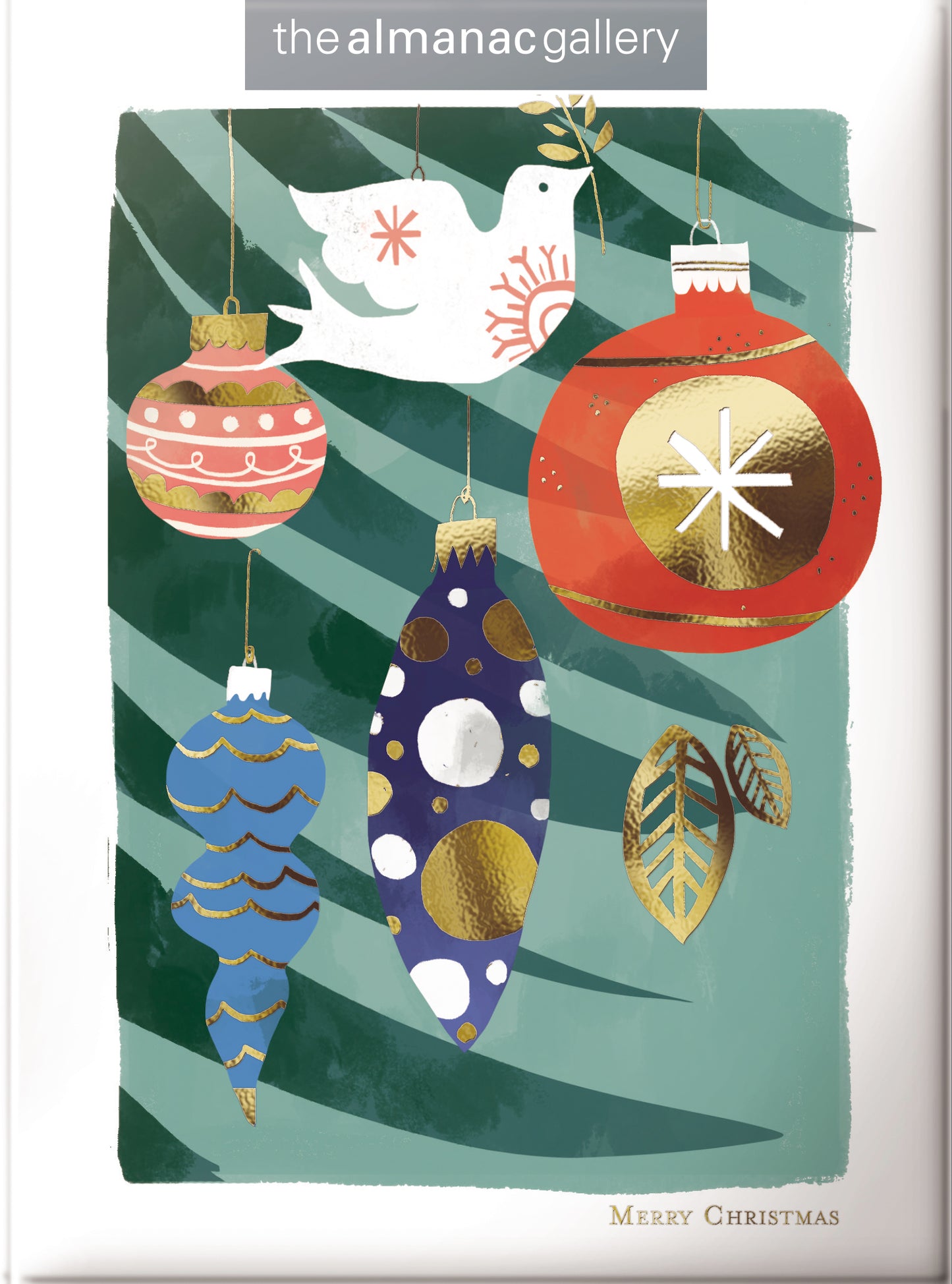Box of 12 Seasonal Tree Baubles Christmas Cards In 2 Designs