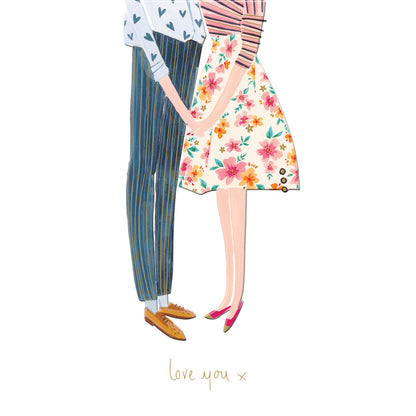 Love You X A Little Cuddle Greeting Card By The Curious Inksmith