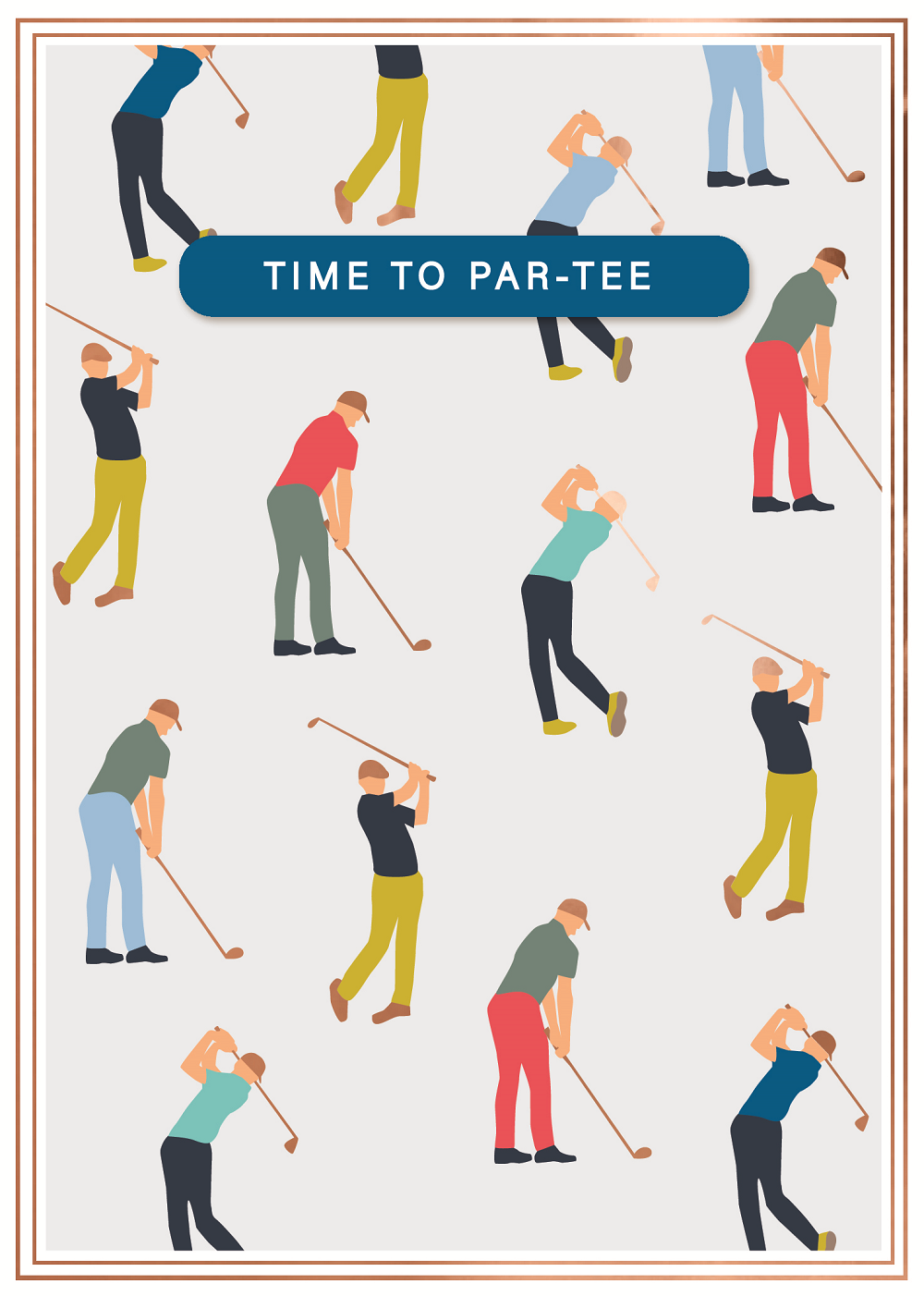 Time To PAR-TEE Golfing Embellished Birthday Greeting Card