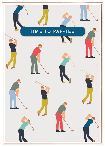 Time To PAR-TEE Golfing Embellished Birthday Greeting Card
