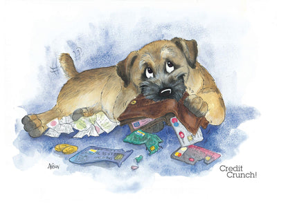 Credit Crunch Dog Chew Toy Alison's Animals Cartoon Greeting Card