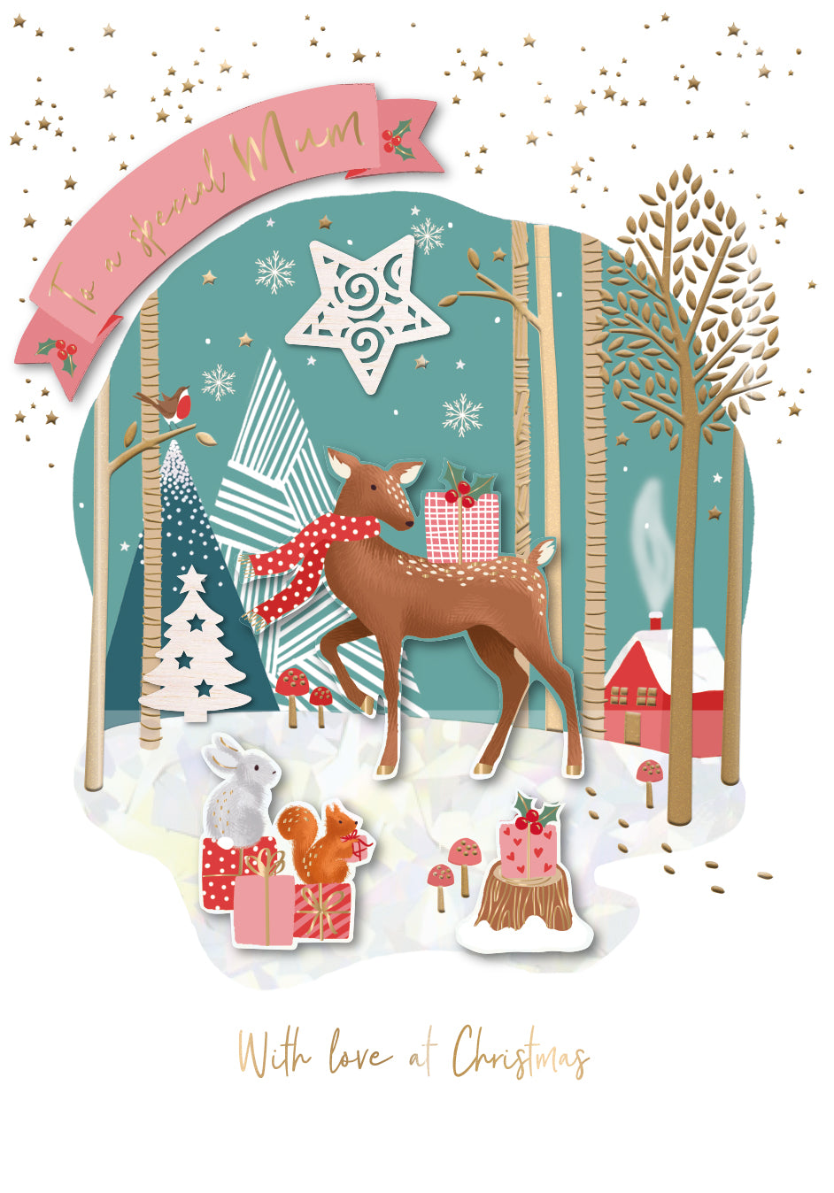 A Special Mum With Love Embellished Christmas Greeting Card