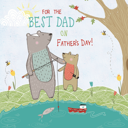 Best Dad Father's Day Forest Friends Greeting Card