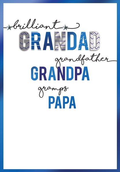 Grandfather Grandad Grandpa Gramps Papa Embellished Father's Day Card