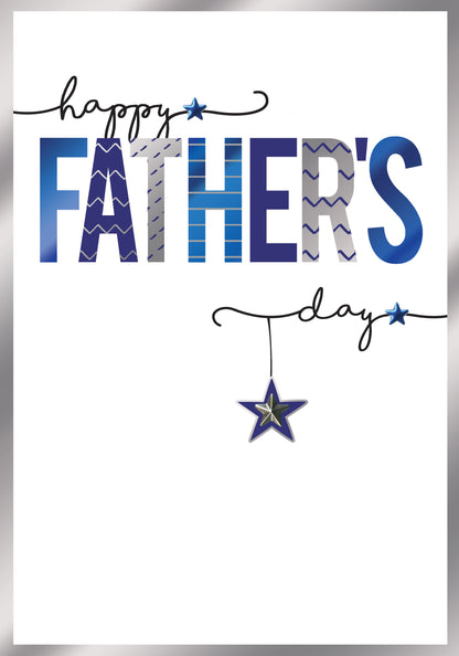 Happy Hand-finished Embellished Father's Day Card