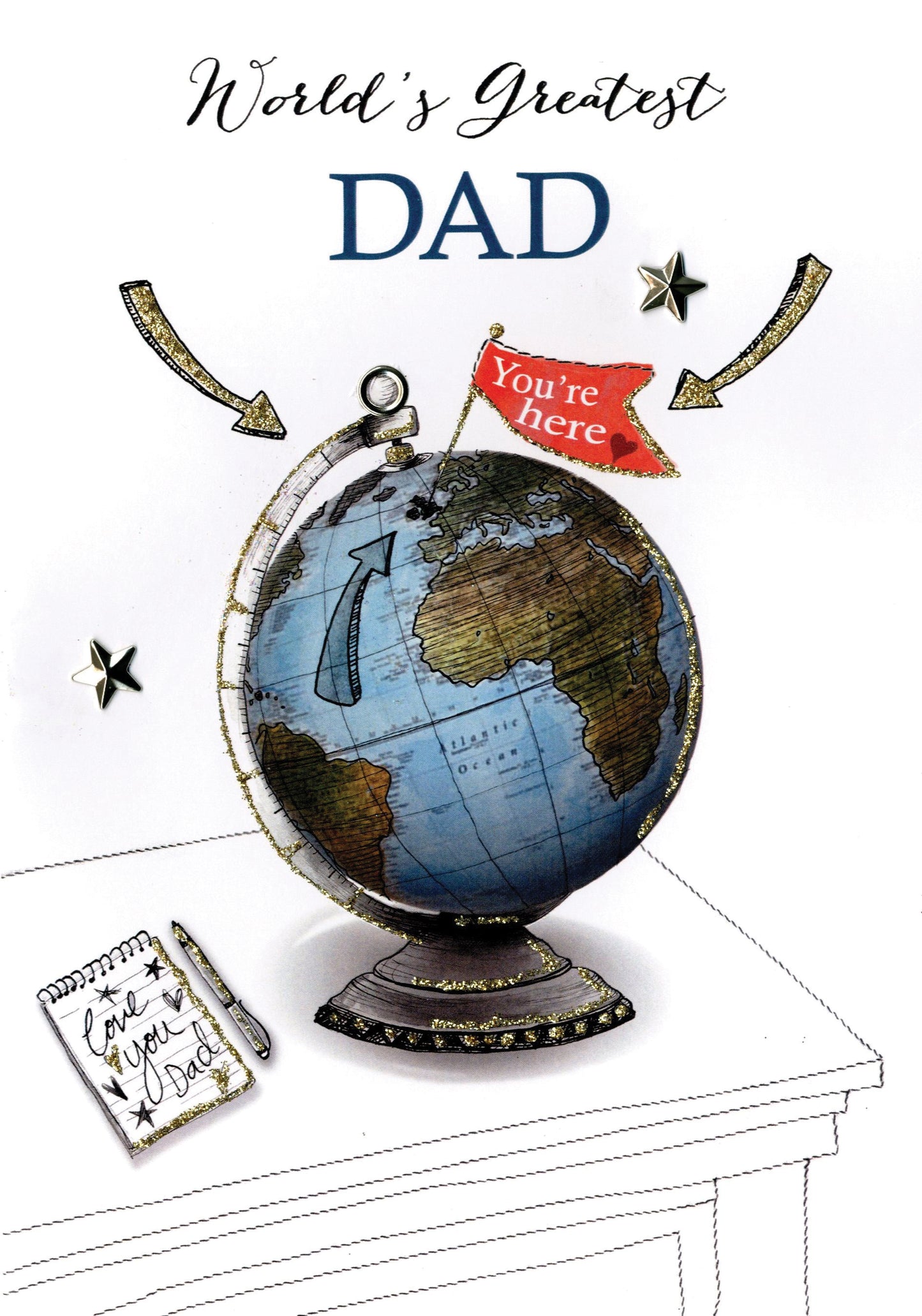 World's Greatest Dad Joie De Vivre Embellished Father's Day Card