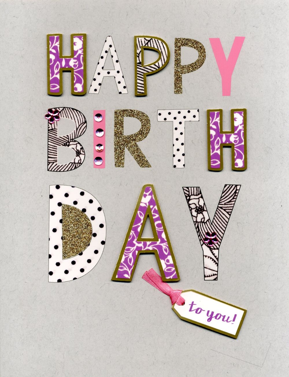 Happy Birthday To You! Gigantic A4 Embellished Greeting Card