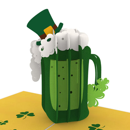 Irish Beer Laser Cut Pop Up Greeting Card