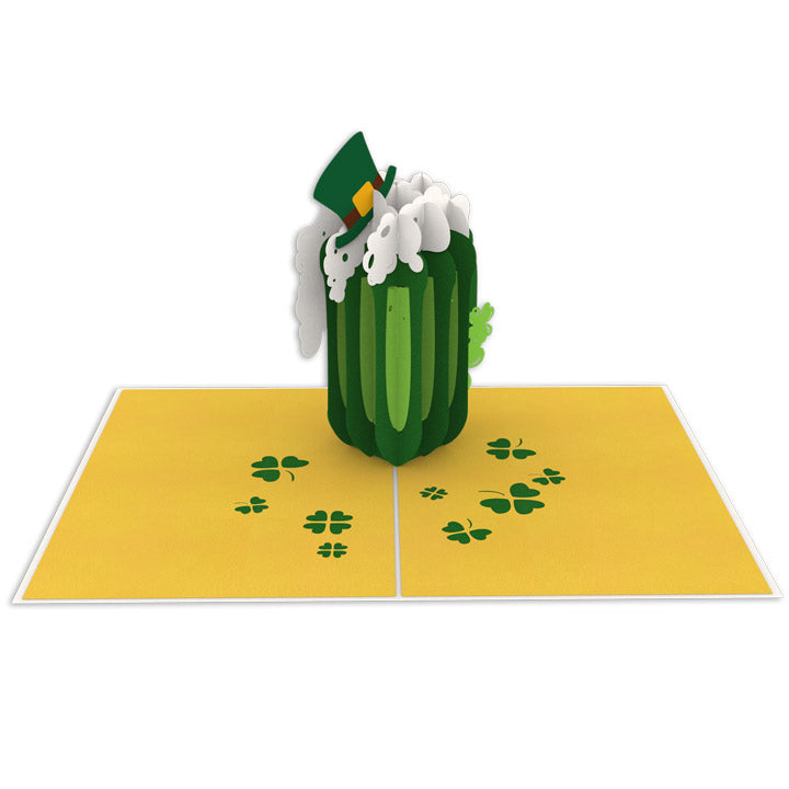 Irish Beer Laser Cut Pop Up Greeting Card