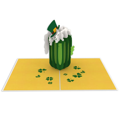 Irish Beer Laser Cut Pop Up Greeting Card