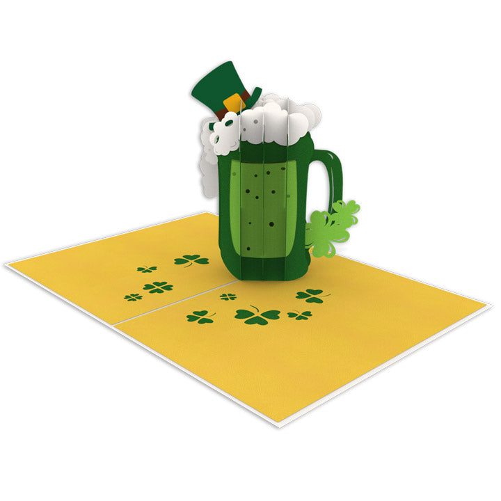 Irish Beer Laser Cut Pop Up Greeting Card