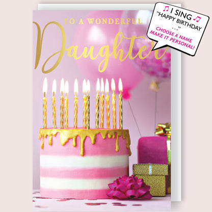 Wonderful Daughter Musical Birthday Card Singing Happy Birthday To You Parker