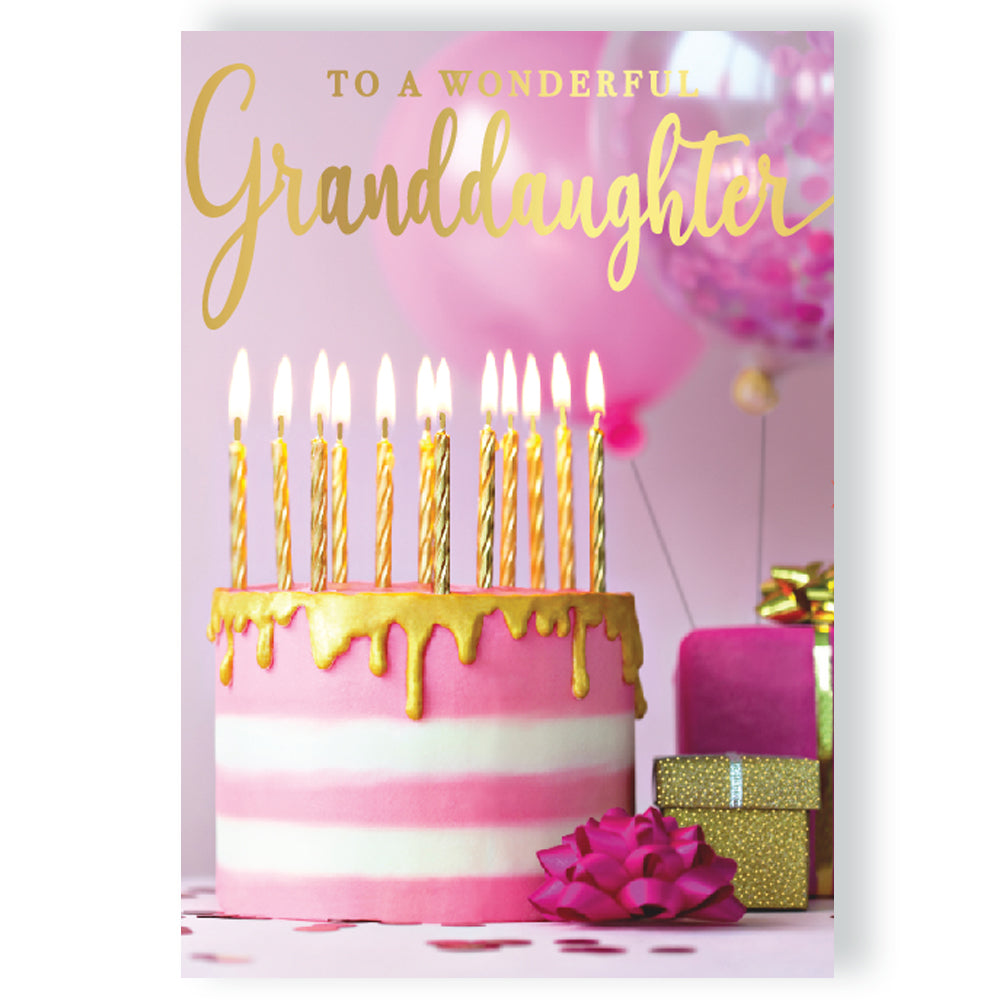 Choose Name - Wonderful Granddaughter Musical Birthday Card Singing "Happy Birthday Dear Granddaughter"