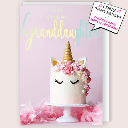 Amazing Granddaughter Musical Birthday Card Singing Happy Birthday To You Willow