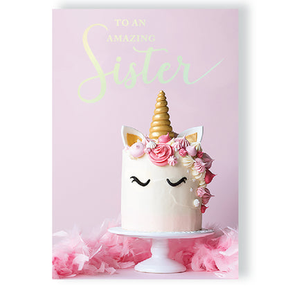 Amazing Sister Musical Birthday Card Singing Happy Birthday To You Paisley