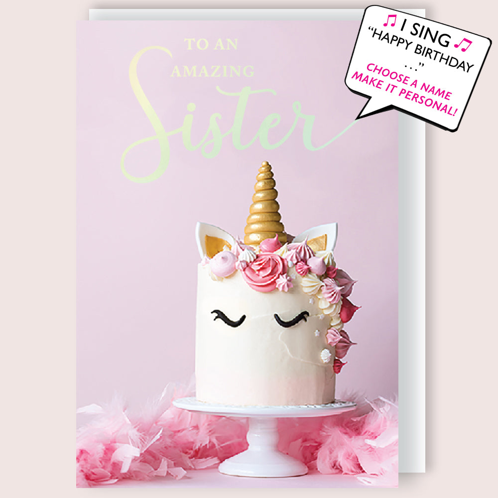 Amazing Sister Musical Birthday Card Singing Happy Birthday To You Eleanor