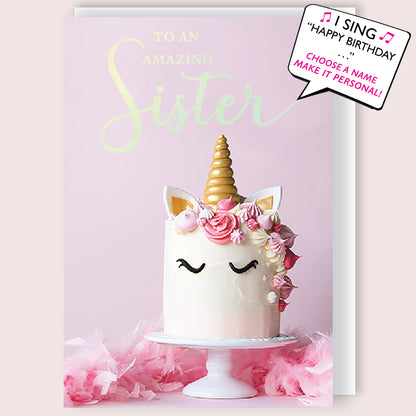 Amazing Sister Musical Birthday Card Singing Happy Birthday To You Summer