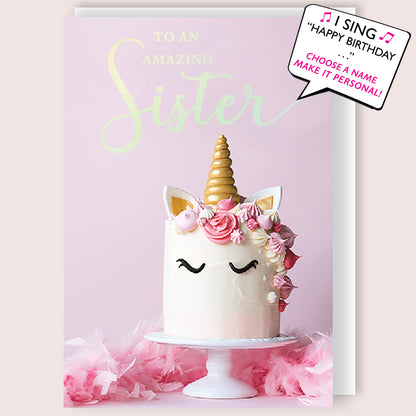 Amazing Sister Musical Birthday Card Singing Happy Birthday To You Liv