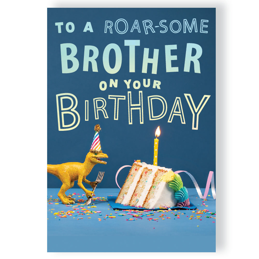 Choose Name - Roar-some Brother Musical Birthday Card Singing "Happy Birthday Dear Brother"