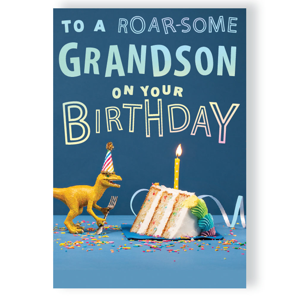 Roar-some Grandson Musical Birthday Card Singing Happy Birthday To You Thomas