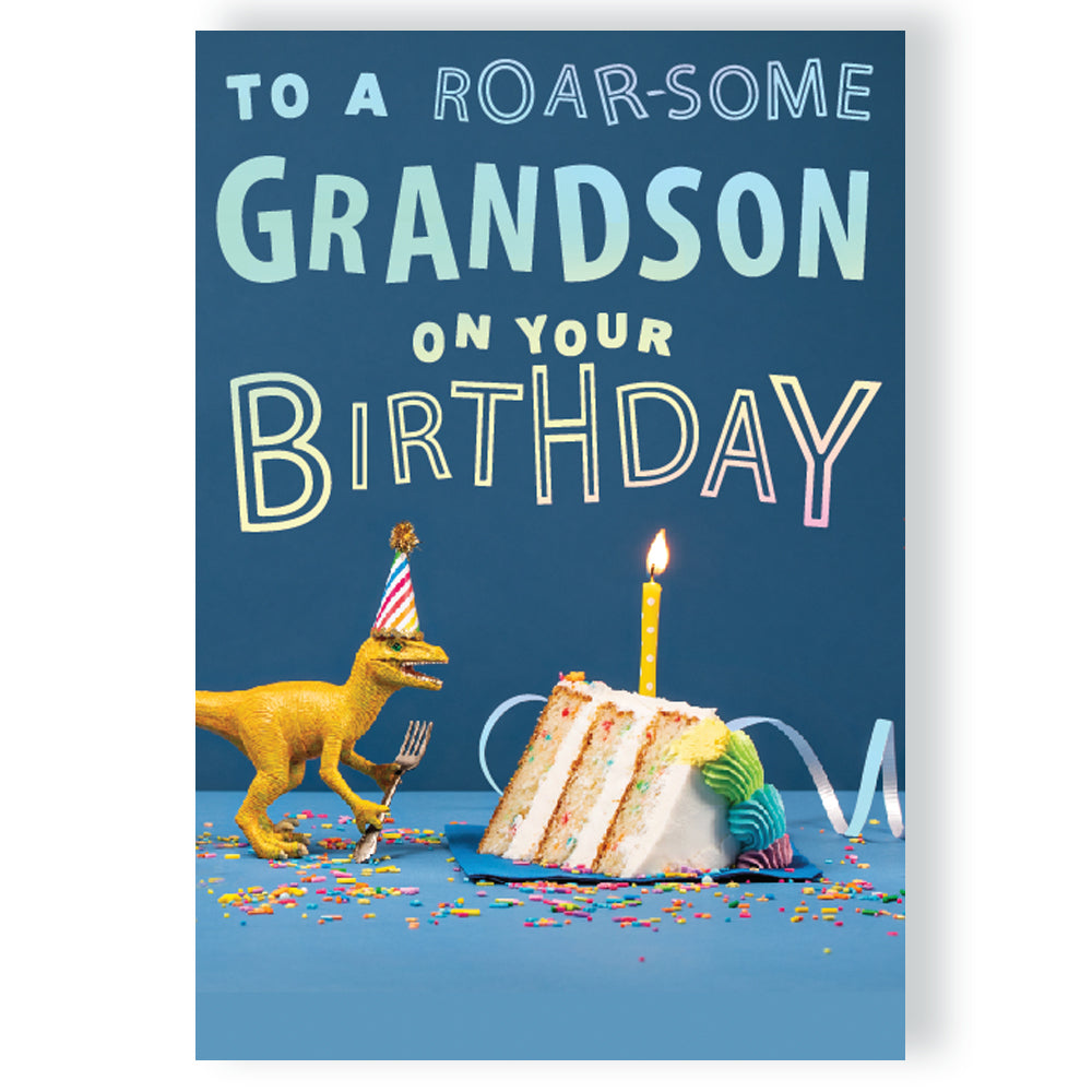 Roar-some Grandson Musical Birthday Card Singing Happy Birthday To You Sam