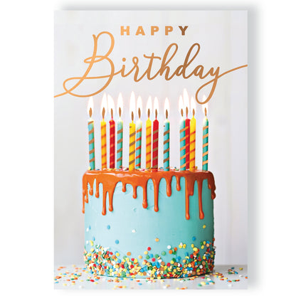 Cake & Candles Musical Birthday Card Singing Happy Birthday To You Will