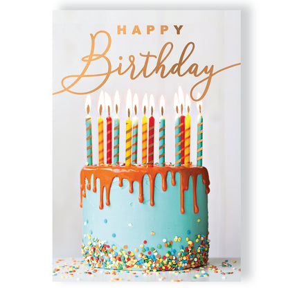 Cake & Candles Musical Birthday Card Singing "Happy Birthday Dear Dad"