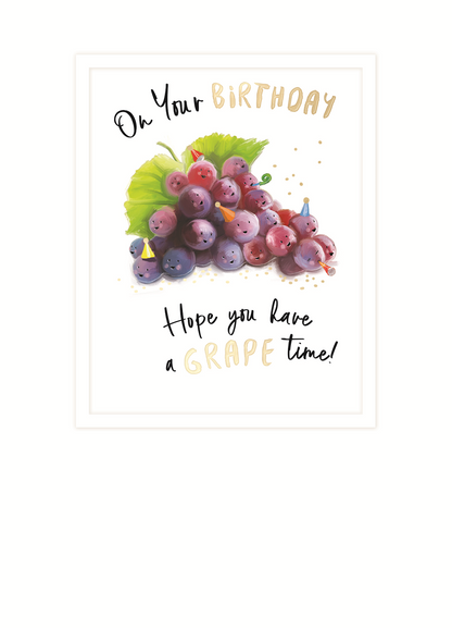 Hope You Have A Grape Time Funny Birthday Greeting Card