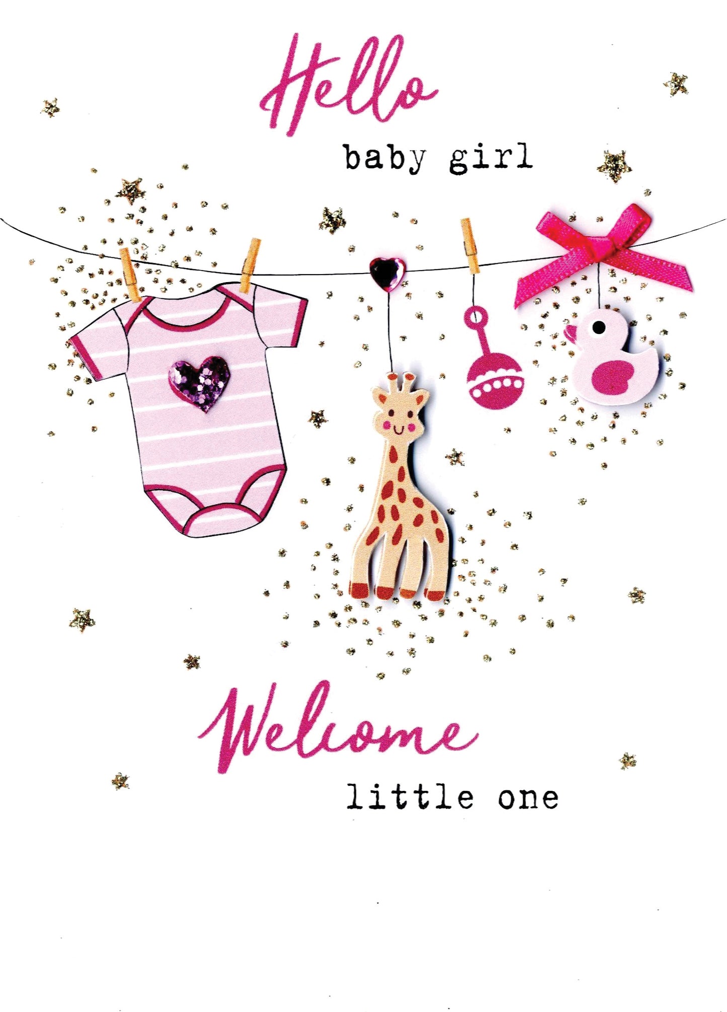 Hello Baby Girl Welcome Little One Irresistible Greeting Card