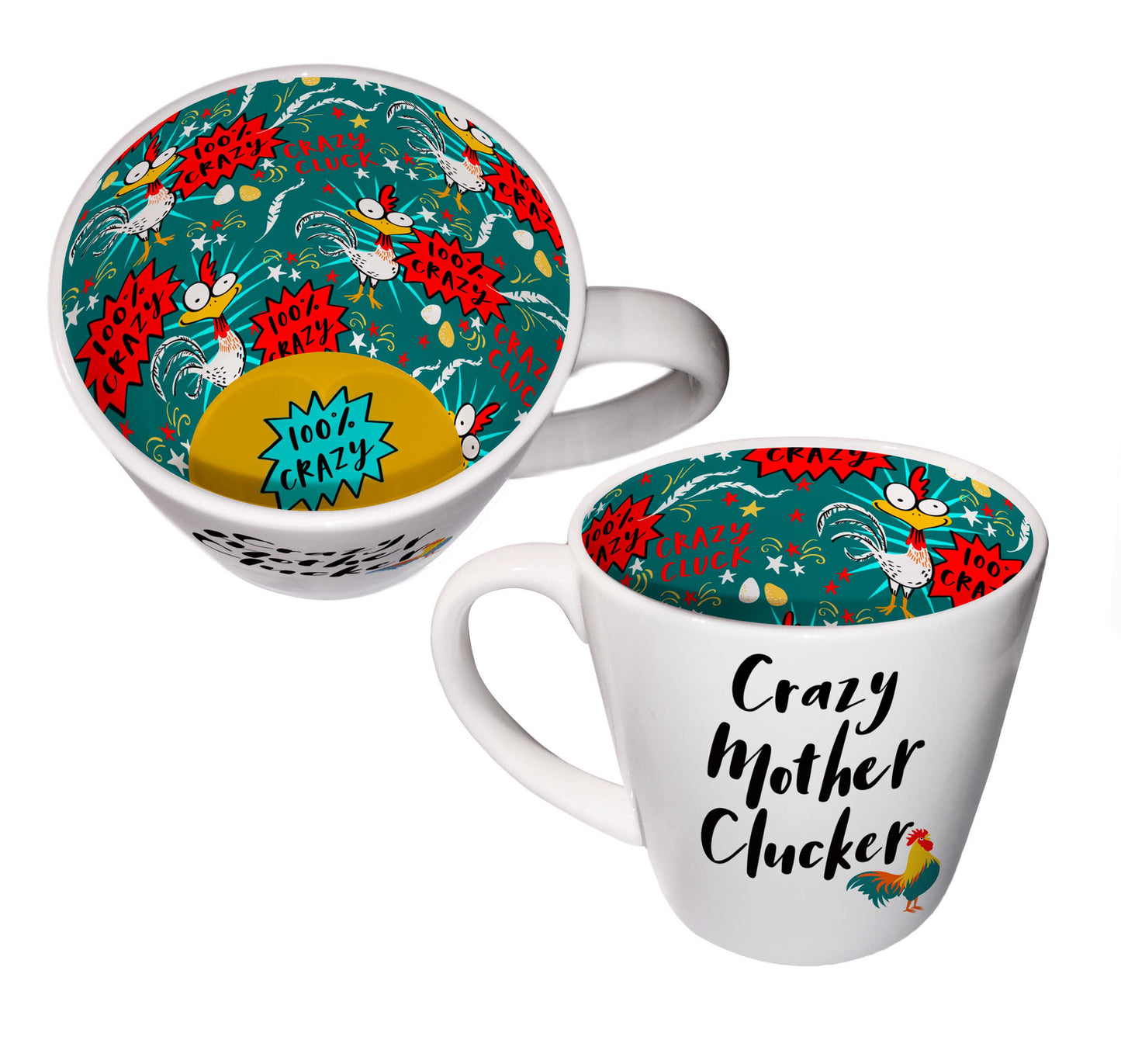 Inside Out Crazy Mother Clucker Novelty Mug In Gift Box