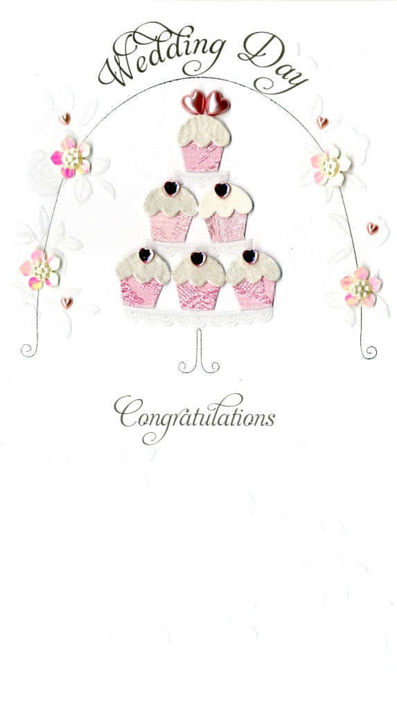 Wedding Day Congratulations Luxury Champagne Greeting Card Hand-Finished Cards