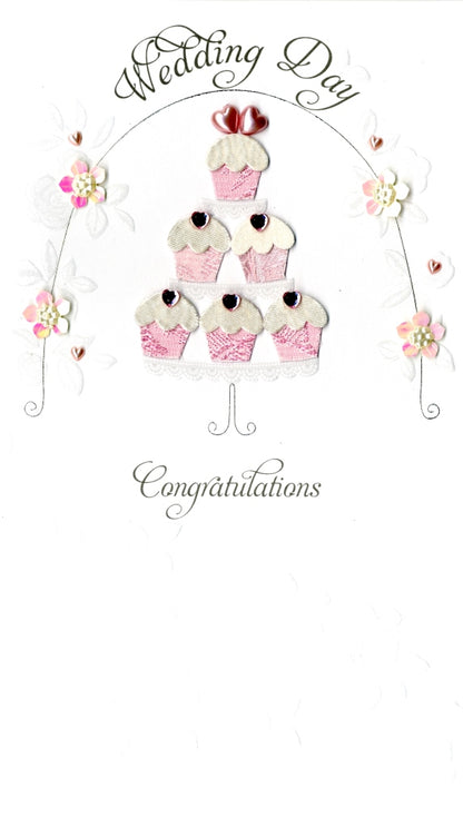 Wedding Day Congratulations Luxury Champagne Greeting Card Hand-Finished Cards