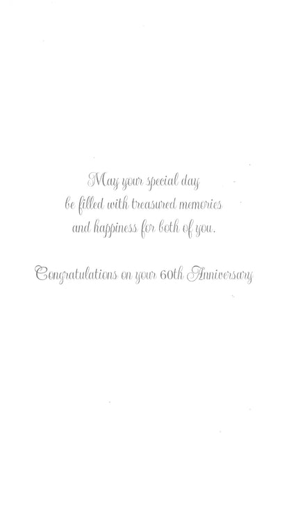 Diamond 60th Anniversary Luxury Champagne Greeting Card Hand-Finished Cards