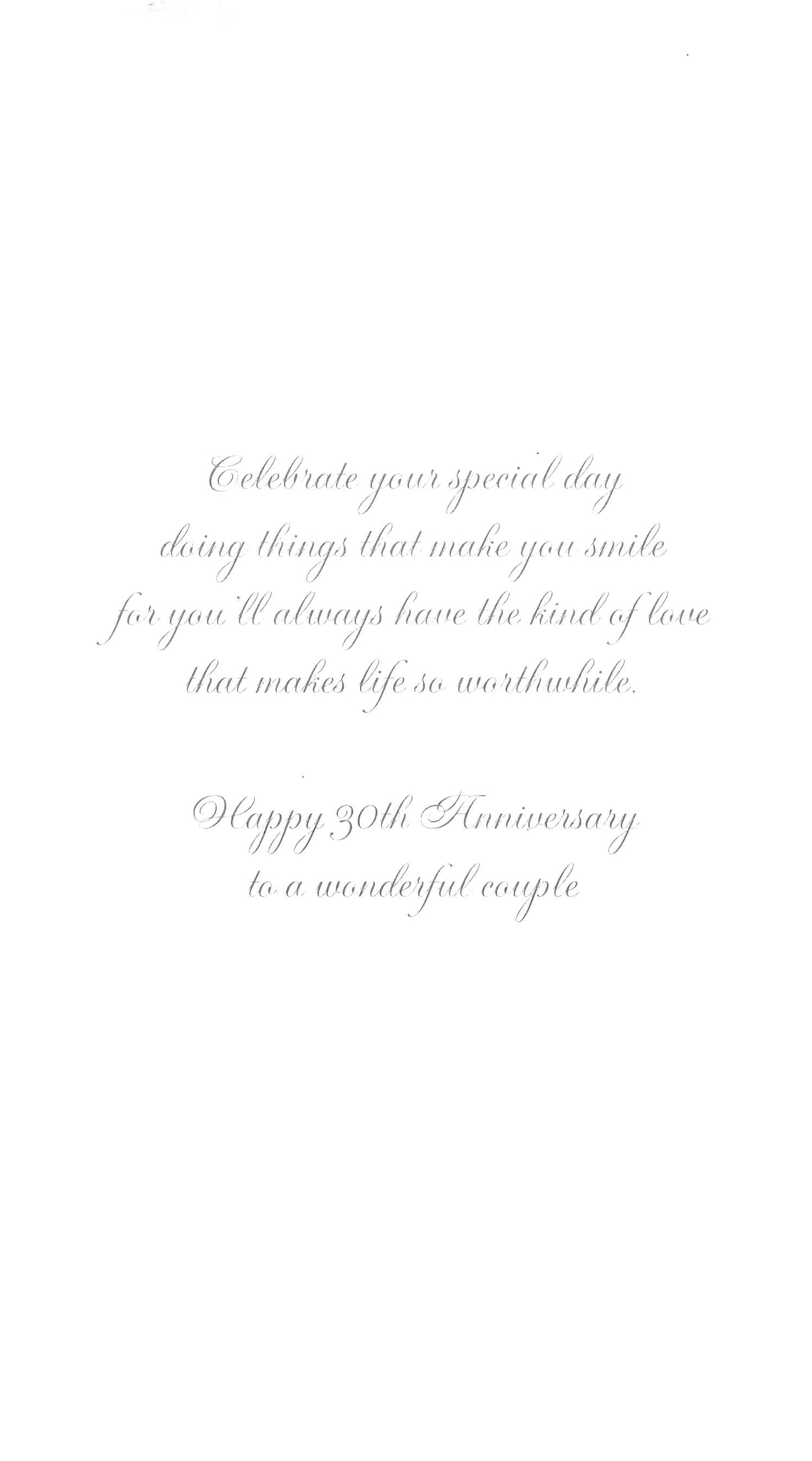 On Your Pearl 30th Anniversary Luxury Champagne Greeting Card Hand-Finished Card