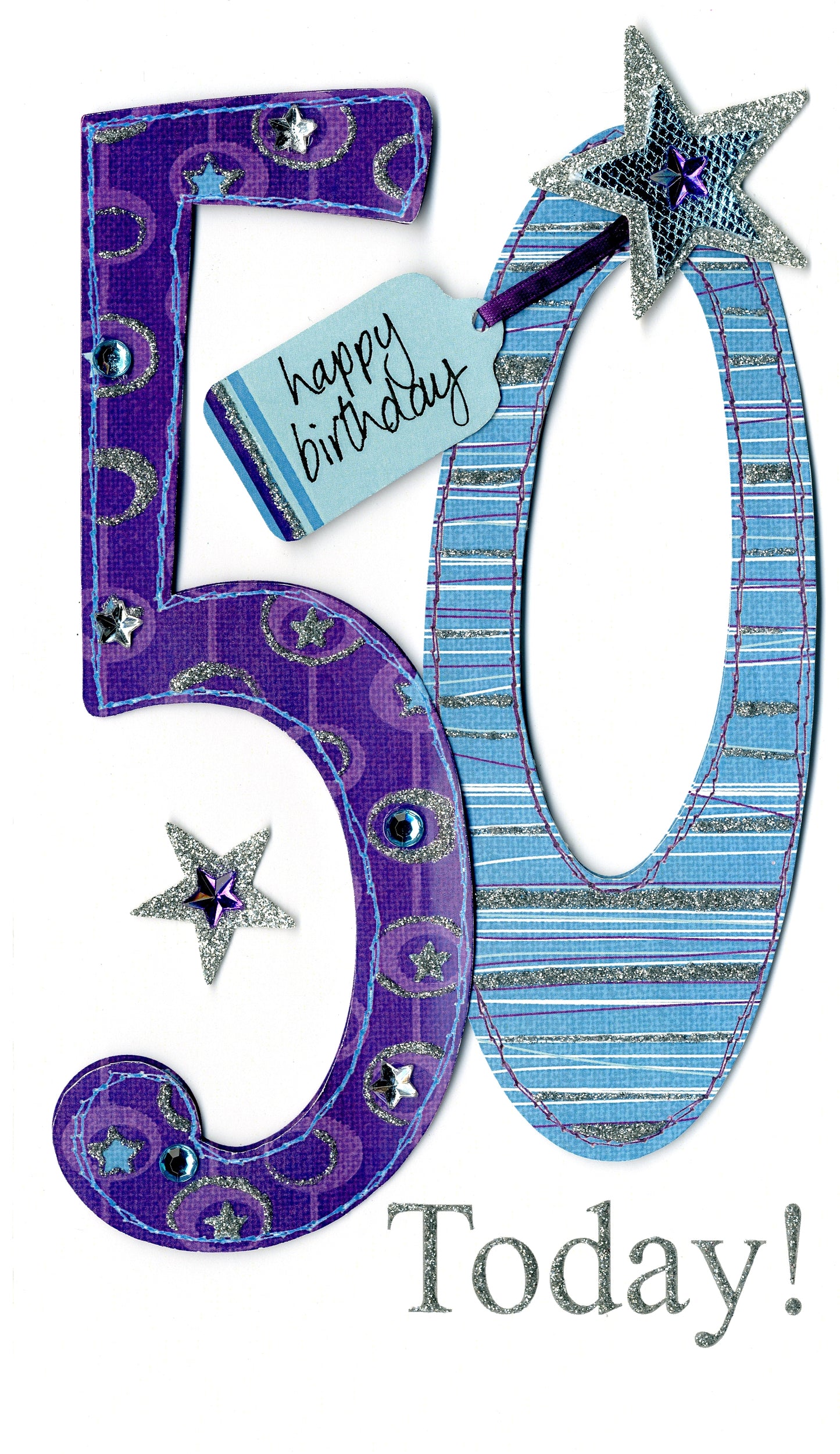 Gorgeous 50th Age 50 Birthday Greeting Card Hand-Finished Champagne Range Cards