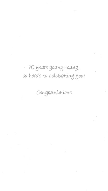 Gorgeous 70th Age 70 Birthday Greeting Card Hand-Finished Champagne Range Cards