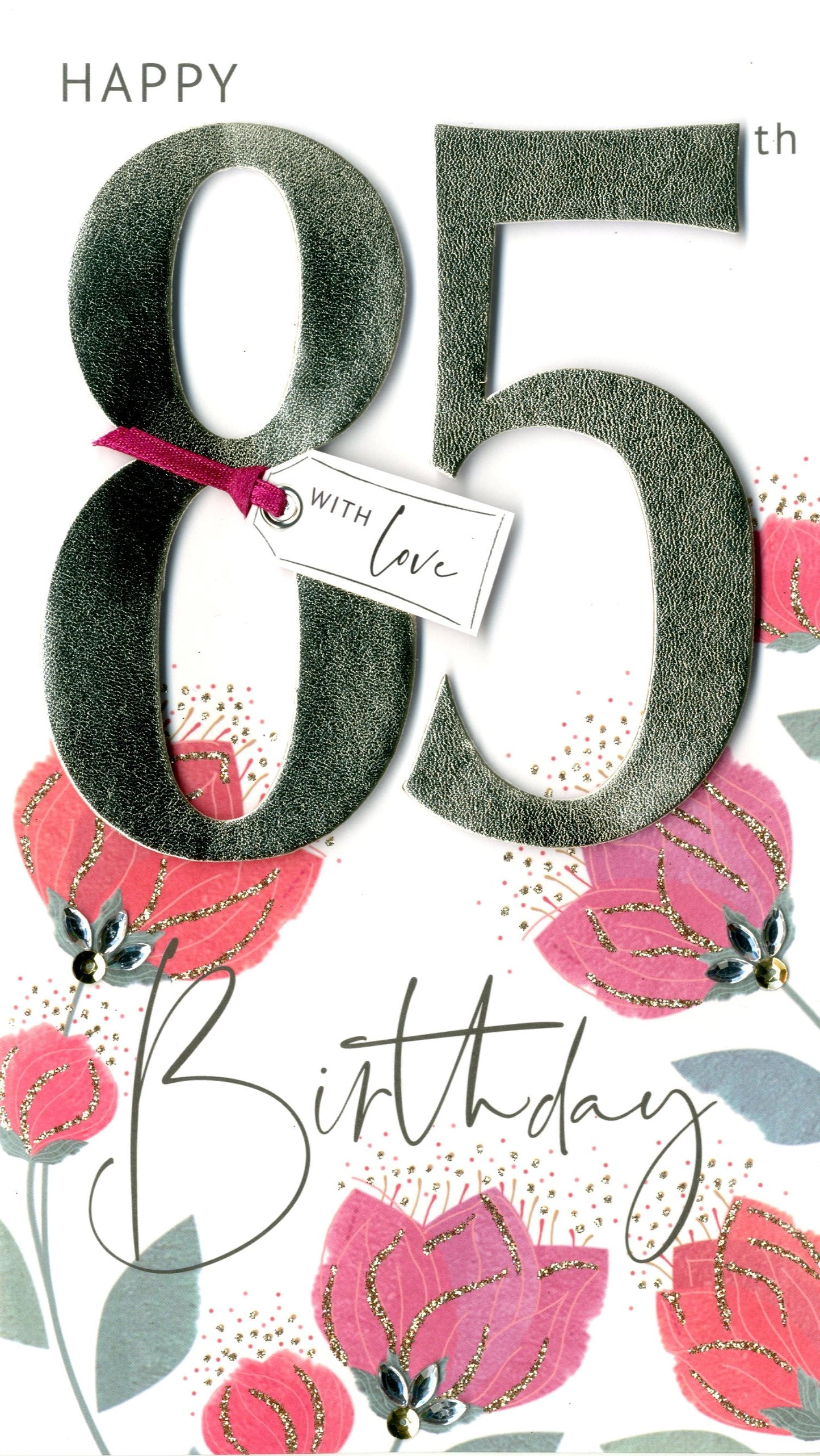 85th Birthday Greeting Card Hand-Finished