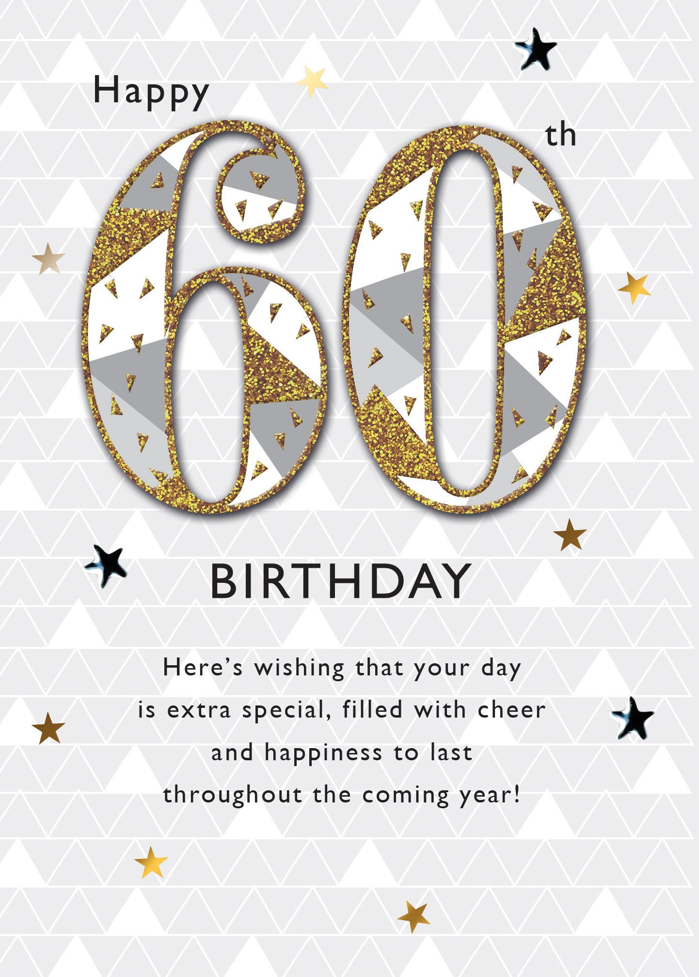 Happy 60th Embellished Birthday Greeting Card